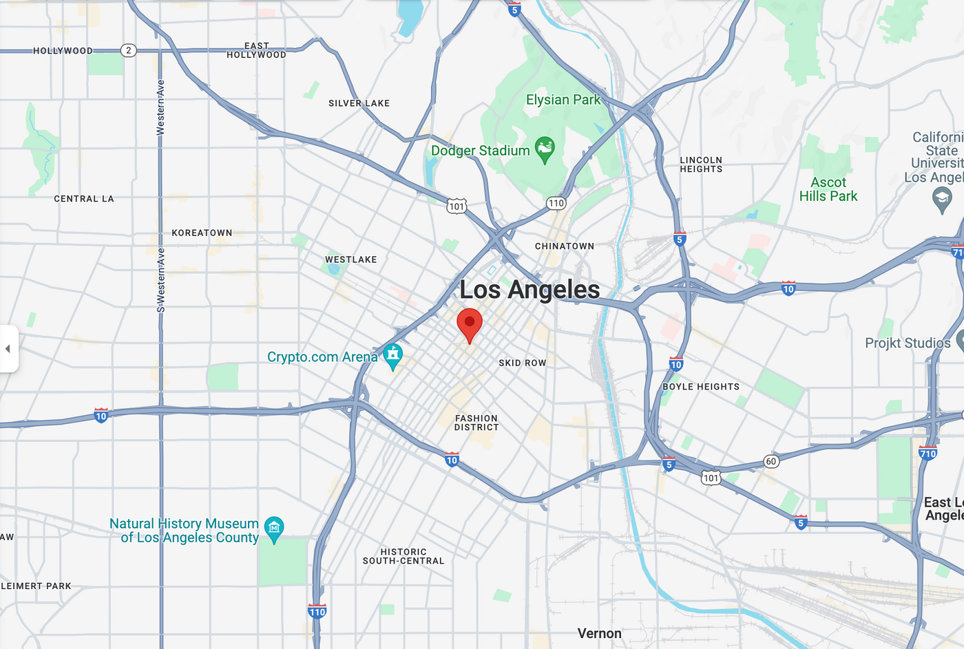 Map of downtown Los Angeles