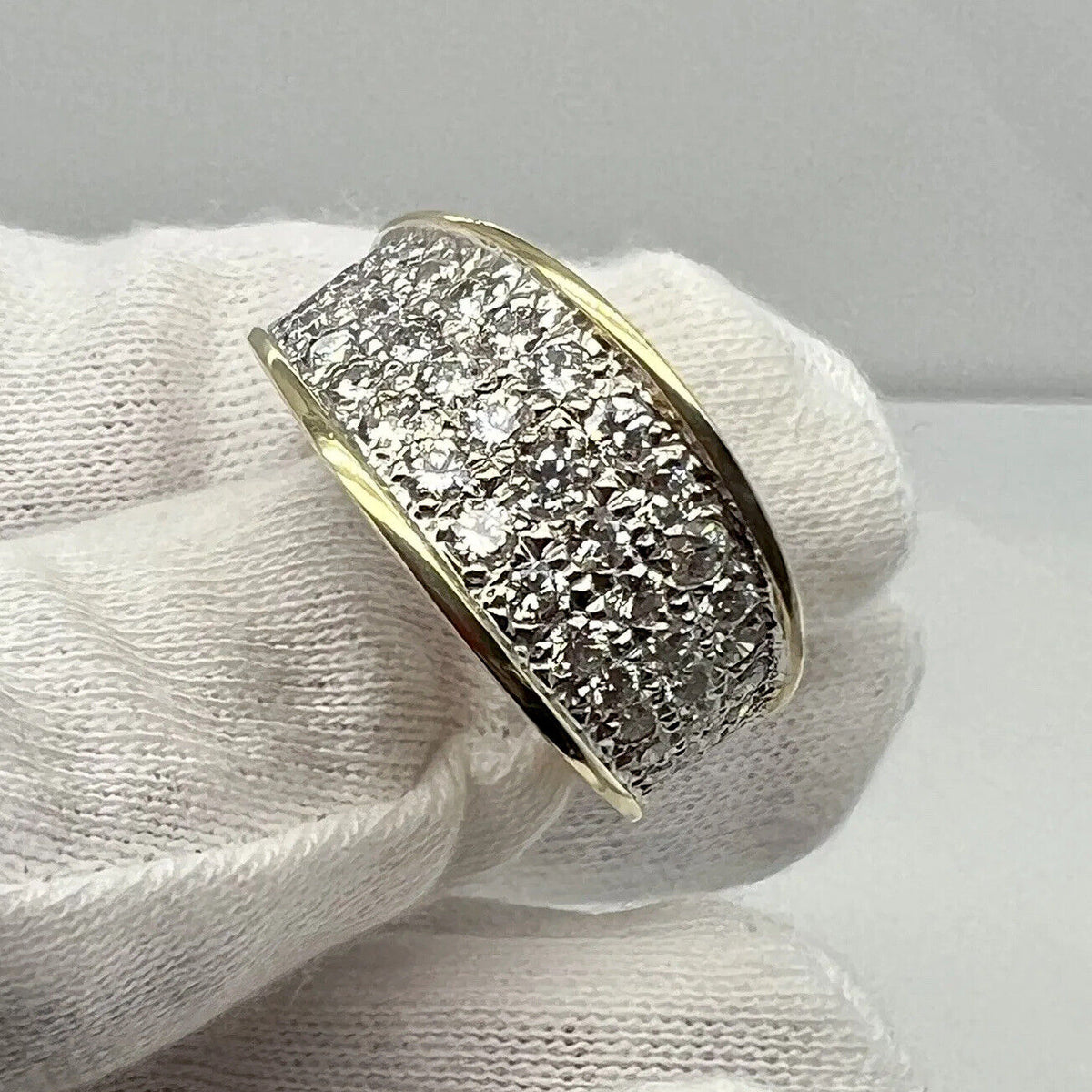 Bague Cocktail En Or Blanc 18K Avec Diamants Et Perle – 5,80 Cts, Taille 54 | Diamants Ronds/baguette, Perle 5 Cts, Certificat
